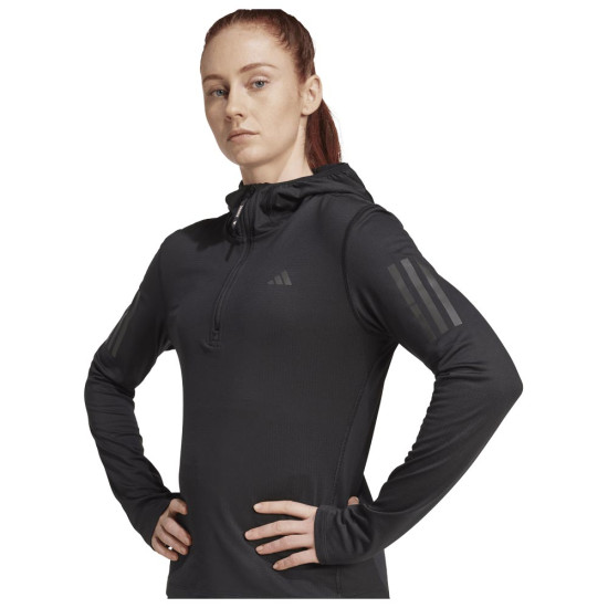 Adidas Γυναικεία μακρυμάνικη μπλούζα Own the Run Winterized Hooded Half-Zip